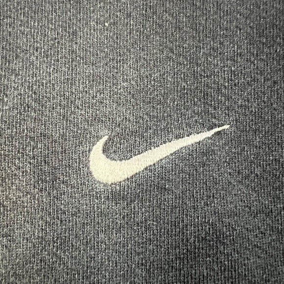 VTG Nike Sweater Men Large Black 80s Swoosh Embroidered Check Made in USA Cotton - Picture 3 of 13